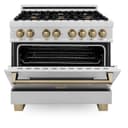 Autograph Edition 36" 4.6 cu. ft. Dual Fuel Range with Gas Stove and Electric Oven with Champagne Bronze Accents view 16