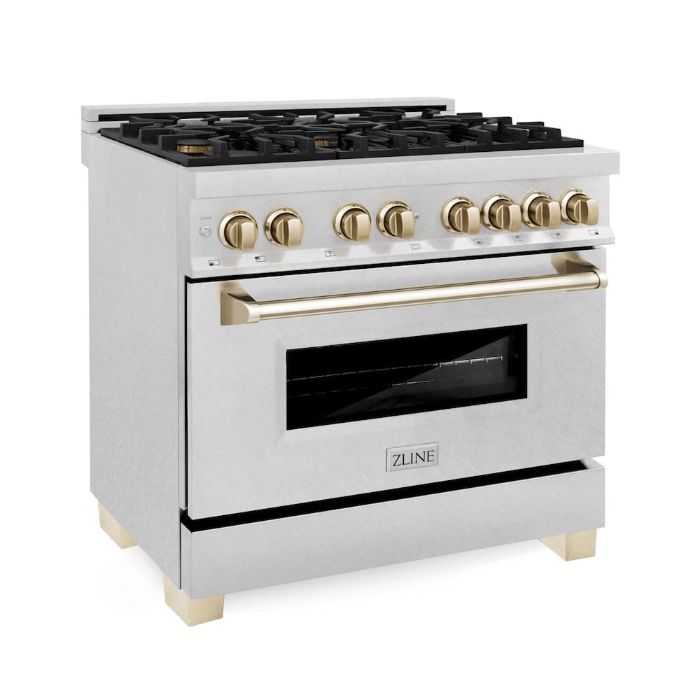 Autograph Edition 36" 4.6 cu. ft. Dual Fuel Range with Gas Stove and Electric Oven with Gold Accents