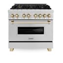 Autograph Edition 36" 4.6 cu. ft. Dual Fuel Range with Gas Stove and Electric Oven with Gold Accents view 17