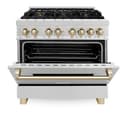 Autograph Edition 36" 4.6 cu. ft. Dual Fuel Range with Gas Stove and Electric Oven with Gold Accents view 16