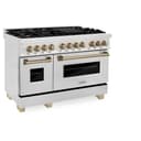 AutographEdition 48" 6.0 cu. ft. Dual Fuel Range with Gas Stove and Electric Oven in Fingerprint Resistant Stainless Steel with Champagne Bronze Accents view 1