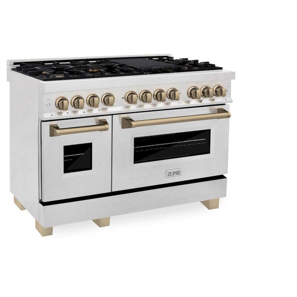 AutographEdition 48" 6.0 cu. ft. Dual Fuel Range with Gas Stove and Electric Oven in Fingerprint Resistant Stainless Steel with Champagne Bronze Accents