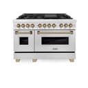 AutographEdition 48" 6.0 cu. ft. Dual Fuel Range with Gas Stove and Electric Oven in Fingerprint Resistant Stainless Steel with Champagne Bronze Accents view 3