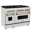 AutographEdition 48" 6.0 cu. ft. Dual Fuel Range with Gas Stove and Electric Oven in Fingerprint Resistant Stainless Steel with Champagne Bronze Accents view 4
