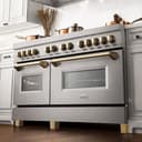 Autograph Edition 60" 7.4 cu. ft. Dual Fuel Range with Gas Stove and Electric Oven with Gold Accents view 2