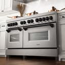 Autograph Edition 60" 7.4 cu. ft. Dual Fuel Range with Gas Stove and Electric Oven with Matte Black Accents view 6