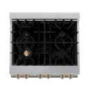 Autograph Edition 30" 4.0 cu. ft. Dual Fuel Range with Gas Stove and Electric Oven with White Matte Door and Champagne Bronze Accents view 8