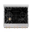 Autograph Edition 30" 4.0 cu. ft. Dual Fuel Range with Gas Stove and Electric Oven with White Matte Door and Gold Accents view 12