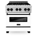 Autograph Edition 30" 4.0 cu. ft. Dual Fuel Range with Gas Stove and Electric Oven with White Matte Door and Matte Black Accents view 20