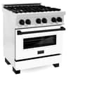 Autograph Edition 30" 4.0 cu. ft. Dual Fuel Range with Gas Stove and Electric Oven with White Matte Door and Matte Black Accents view 17