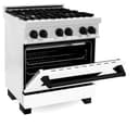 Autograph Edition 30" 4.0 cu. ft. Dual Fuel Range with Gas Stove and Electric Oven with White Matte Door and Matte Black Accents view 16