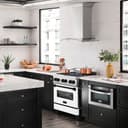 Autograph Edition 30" 4.0 cu. ft. Dual Fuel Range with Gas Stove and Electric Oven with White Matte Door and Matte Black Accents view 6