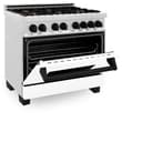 Autograph Edition 36" 4.6 cu. ft. Dual Fuel Range with Gas Stove and Electric Oven with White Matte Door and Matte Black Accents view 11