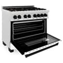 Autograph Edition 36" 4.6 cu. ft. Dual Fuel Range with Gas Stove and Electric Oven with White Matte Door and Matte Black Accents view 19