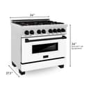 Autograph Edition 36" 4.6 cu. ft. Dual Fuel Range with Gas Stove and Electric Oven with White Matte Door and Matte Black Accents view 14