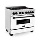 Autograph Edition 36" 4.6 cu. ft. Dual Fuel Range with Gas Stove and Electric Oven with White Matte Door and Matte Black Accents view 13