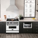 Autograph Edition 36" 4.6 cu. ft. Dual Fuel Range with Gas Stove and Electric Oven with White Matte Door and Matte Black Accents view 12