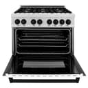 Autograph Edition 36" 4.6 cu. ft. Dual Fuel Range with Gas Stove and Electric Oven with White Matte Door and Matte Black Accents view 9