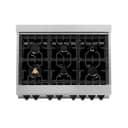 Autograph Edition 36" 4.6 cu. ft. Dual Fuel Range with Gas Stove and Electric Oven with White Matte Door and Matte Black Accents view 8