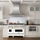 Autograph Edition 48" 6.0 cu. ft. Dual Fuel Range with Gas Stove and Electric Oven with White Matte Door and Gold Accents view 13