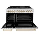 Autograph Edition 48" 6.0 cu. ft. Dual Fuel Range with Gas Stove and Electric Oven with White Matte Door and Gold Accents view 9
