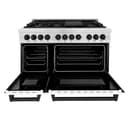 Autograph Edition 48" 6.0 cu. ft. Dual Fuel Range with Gas Stove and Electric Oven with White Matte Door and Matte Black Accents view 16