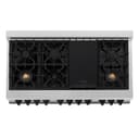 Autograph Edition 48" 6.0 cu. ft. Dual Fuel Range with Gas Stove and Electric Oven with White Matte Door and Matte Black Accents view 7