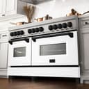 Autograph Edition 60" 7.4 cu. ft. Dual Fuel Range with Gas Stove and Electric Oven with White Matte Door and Matte Black Accents view 11
