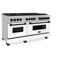 Autograph Edition 60" 7.4 cu. ft. Dual Fuel Range with Gas Stove and Electric Oven with White Matte Door and Matte Black Accents view 17