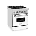 24" 2.8 cu. ft. Dual Fuel Range with Gas Stove and Electric Oven and White Matte Door view 1
