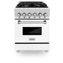 24" 2.8 cu. ft. Dual Fuel Range with Gas Stove and Electric Oven and White Matte Door view 16