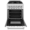 24" 2.8 cu. ft. Dual Fuel Range with Gas Stove and Electric Oven and White Matte Door view 14