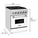 24" 2.8 cu. ft. Dual Fuel Range with Gas Stove and Electric Oven and White Matte Door view 3
