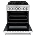 30" 4.0 cu. ft. Dual Fuel Range with Gas Stove and Electric Oven and White Matte Door view 5