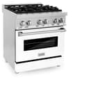 30" 4.0 cu. ft. Dual Fuel Range with Gas Stove and Electric Oven and White Matte Door view 6