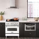30" 4.0 cu. ft. Dual Fuel Range with Gas Stove and Electric Oven and White Matte Door view 12