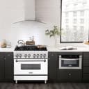 36" 4.6 cu. ft. Dual Fuel Range with Gas Stove and Electric Oven and White Matte Door view 2
