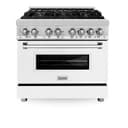 36" 4.6 cu. ft. Dual Fuel Range with Gas Stove and Electric Oven and White Matte Door view 3