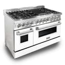 48" 6.0 cu. ft. Dual Fuel Range with Gas Stove and Electric Oven and White Matte Door view 1