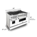48" 6.0 cu. ft. Dual Fuel Range with Gas Stove and Electric Oven and White Matte Door view 5