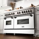 60" 7.4 cu. ft. Dual Fuel Range with Gas Stove and Electric Oven and White Matte Door view 11