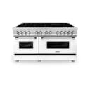 60" 7.4 cu. ft. Dual Fuel Range with Gas Stove and Electric Oven and White Matte Door view 12