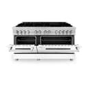60" 7.4 cu. ft. Dual Fuel Range with Gas Stove and Electric Oven and White Matte Door view 10