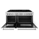 60" 7.4 cu. ft. Dual Fuel Range with Gas Stove and Electric Oven and White Matte Door view 2