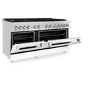 60" 7.4 cu. ft. Dual Fuel Range with Gas Stove and Electric Oven and White Matte Door view 8