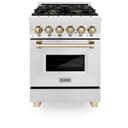 Autograph Edition 24" 2.8 cu. ft. Dual Fuel Range with Gas Stove and Electric Oven with Gold Accents view 4