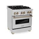 Autograph Edition 30" 4.0 cu. ft. Dual Fuel Range with Gas Stove and Electric Oven with Champagne Bronze Accents view 1