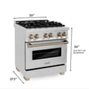 Autograph Edition 30" 4.0 cu. ft. Dual Fuel Range with Gas Stove and Electric Oven with Champagne Bronze Accents view 12