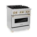 Autograph Edition 30" 4.0 cu. ft. Dual Fuel Range with Gas Stove and Electric Oven with Gold Accents view 1