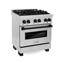 30" 4.0 cu. ft. Dual Fuel Range with Gas Stove and Electric Oven in Stainless Steel with Matte Black Accents view 1